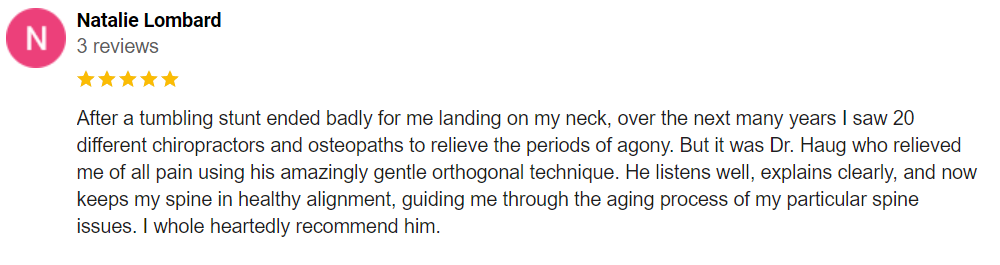 Chiropractic Naperville IL Testimonial