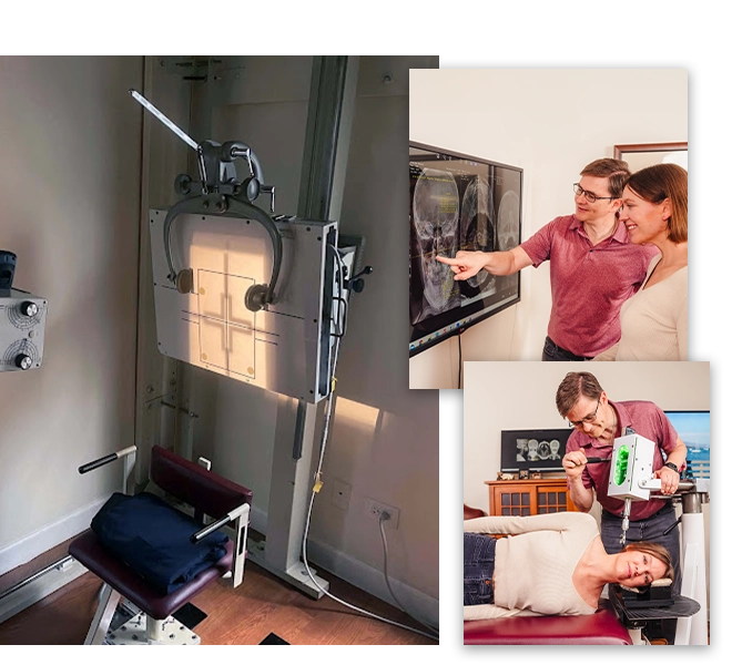 Chiropractor Naperville IL Andrew Haug Consulting With And Adjusting Patient HP